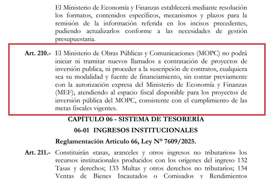 Advierten “superpoder” del Ministerio de Economía que “paralizaría” obras públicas